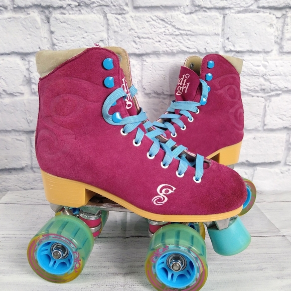Candi Grl Shoes - Candi Grl Fuchsia Berry Suede Roller Derby Skates 6
